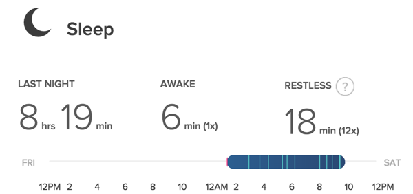 fitbit sleep data day 10