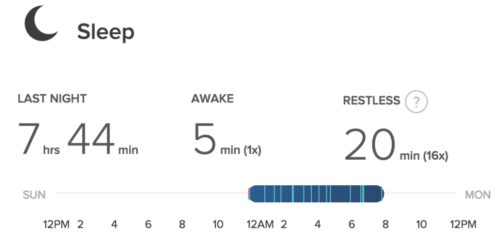fitbit sleep data day 26